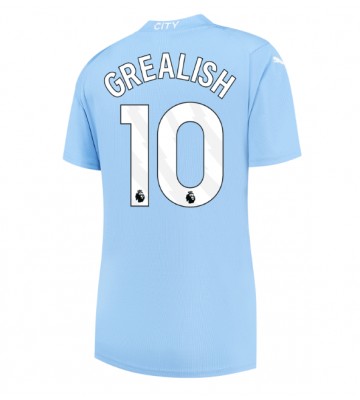 Manchester City Jack Grealish #10 Replica Home Stadium Shirt for Women 2023-24 Short Sleeve